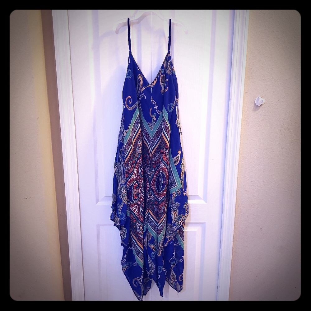 Blue boho dress
